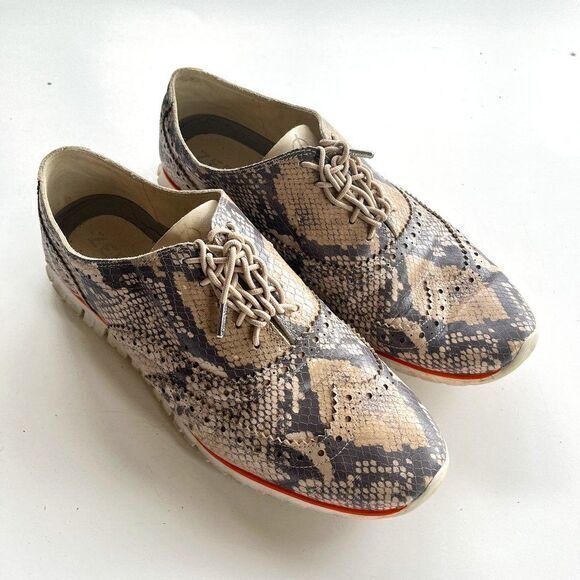 Cole Haan ZERØGRAND Wing Ox Closed Hole Ii Python Printed Leather Shoes … - Picture 2 of 7